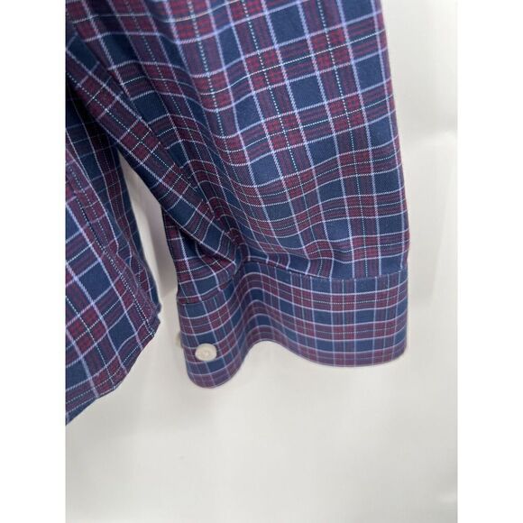 UNTUCKit Blue Plaid Wrinkle Free Button Up Dress Shirt Men's Size Large Cotton - Picture 4 of 12